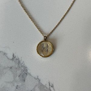 Vince Camuto Initial ‘H’ Stone Gold Necklace